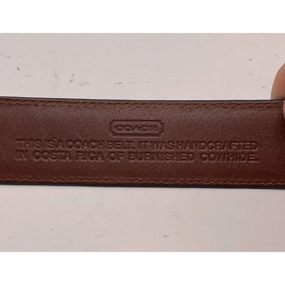 Coach Black Leather Belt with Brown Interior and Gold Buckle